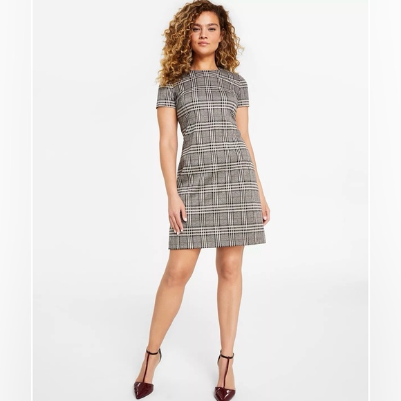 NWT Calvin Klein Sheath Dress Color Blue/White Size 8 - Picture 3 of 3